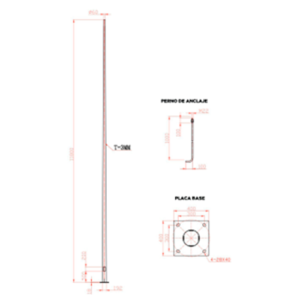 postes conicos, galvanizado, 12 metros